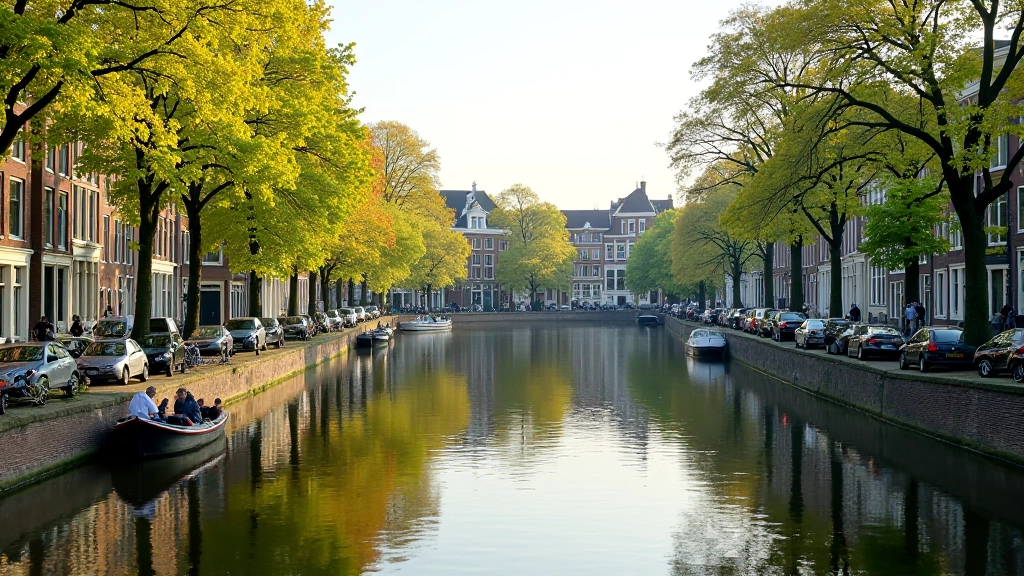 Grachtengordel Amsterdam met historische grachtenhuizen weerspiegeld in het water